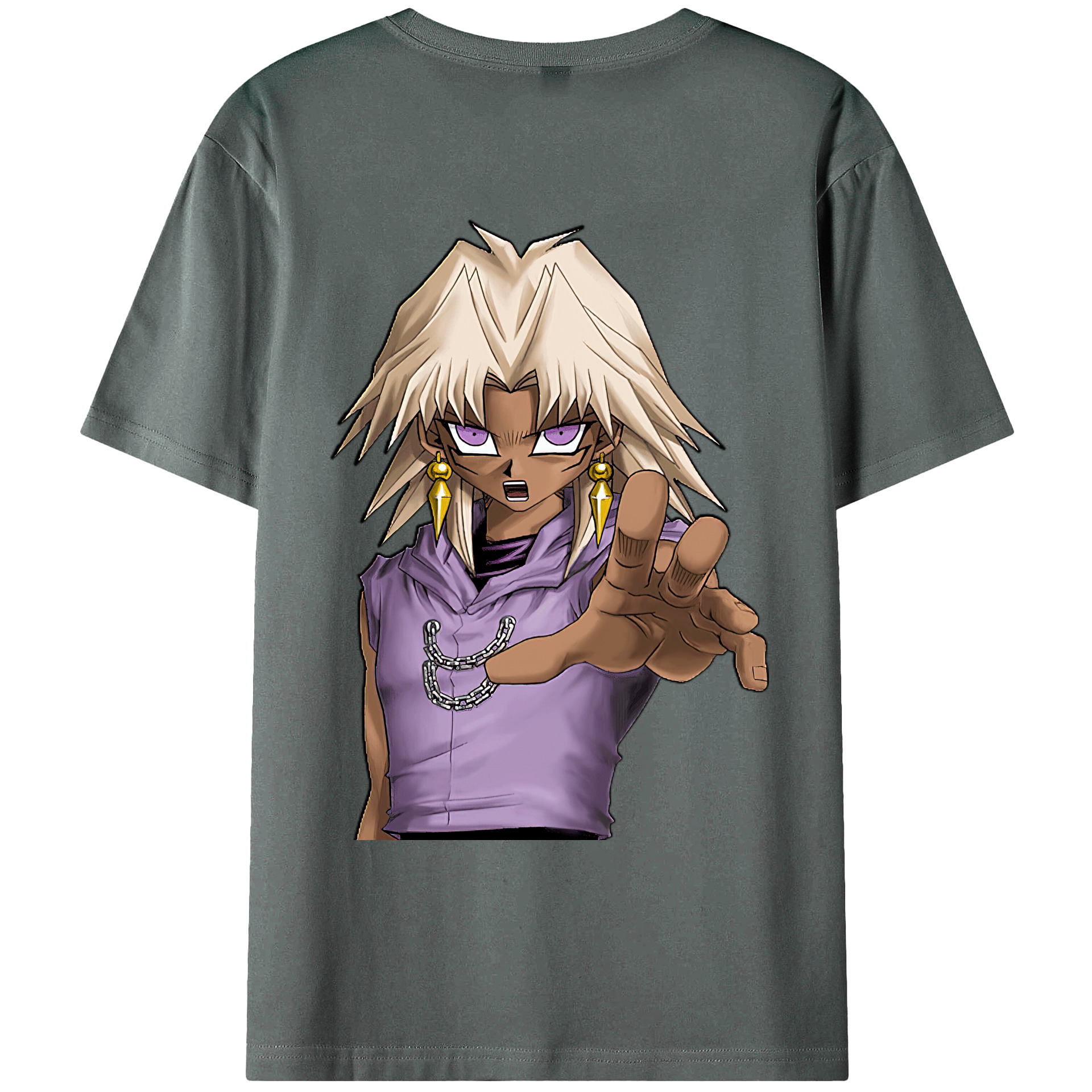 （画像用） 遊☆戯☆王 Yu-Gi-Oh! 綿100％ メンズ半袖Tシャツ（バックプリント） 通気性